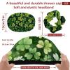 2 PCS Reusable Shower Caps with 2 Satin Scrunchies for Women, Large Waterproof Shower Bonnet Washable Elastic Band Bath Hair Hat for Long Hair, St.Patrick's Day (6) view 3