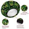 2 PCS Reusable Shower Caps with 2 Satin Scrunchies for Women, Large Waterproof Shower Bonnet Washable Elastic Band Bath Hair Hat for Long Hair, St.Patrick's Day (6) view 4