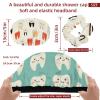 2 PCS Reusable Shower Caps with 2 Satin Scrunchies for Women, Large Waterproof Shower Bonnet Washable Elastic Band Bath Hair Hat for Long Hair, Cute Dental - 2024-12-10T165339.141 view 3