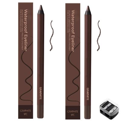 Cveppu Chocolate And Plum Eyeliner Duo,Wavearnn 24 Hr Waterproof Eyeliner Duo Sharpenable Eye Pencil,Eyeliners Duos Chocolate And Plum, Long-Lasting No Smudging