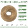 S-noilite Thick Messy Bun Hairpiece Real Human Hair for Women Realistic Natural Tousled Updo Bun Scrunchie Donut Chignon Hair Piece Dark Blonde view 2