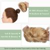 S-noilite Thick Messy Bun Hairpiece Real Human Hair for Women Realistic Natural Tousled Updo Bun Scrunchie Donut Chignon Hair Piece Dark Blonde view 3
