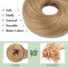 S-noilite Thick Messy Bun Hairpiece Real Human Hair for Women Realistic Natural Tousled Updo Bun Scrunchie Donut Chignon Hair Piece Dark Blonde view 4