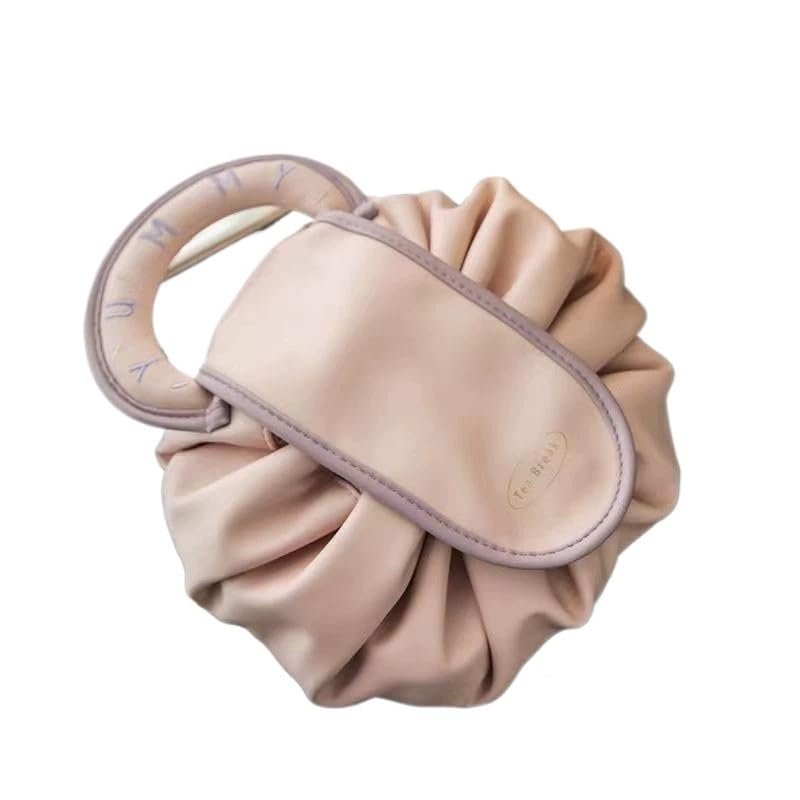 WHL Alexanders Portable Makeup Bag Foldable Cosmetic Storage Bag with Handle Organizer Pouch Versatile Storage Foldable Toiletry Bags(Pink)