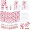 24 Sets Valentines Day Hand Cream and Lip Balm Gift Galentine's Day Gift Bulk Valentines Party Favors for Guest Strawberry & Cherry Travel Size Hand Lotion and Lip Balm Bridal Shower Party Supplies view 1