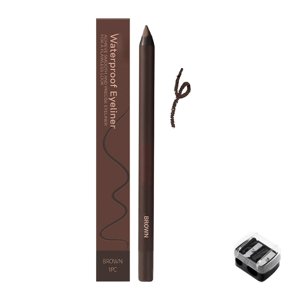 Cveppu Chocolate And Plum Eyeliner Duo,Wavearnn 24 Hr Waterproof Eyeliner Duo Sharpenable Eye Pencil,Eyeliners Duos Chocolate And Plum, Long-Lasting No Smudging