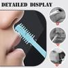 2-in-1 Nasal Hair Cutter, Nose Hair Trimmer for Men and Women, Dual-Blade Nose Hair Remover with 360 Rotation & Ear Pick, Compact Nose Trimmer with Cleaning Brush for Travel Grooming (Coffee, 12pcs) view 4