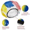 2 PCS Reusable Shower Caps with 2 Satin Scrunchies for Women, Large Waterproof Shower Bonnet Washable Elastic Band Bath Hair Hat for Long Hair, yellow orange red blue and pink (4) view 4