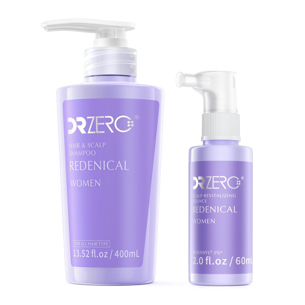 DR ZERO Redenical Series Hair Growth Shampoo and Serum for Women, Japanese Hair Care, Volumize Thickening, Cleanse Hydrate Damaged Hair and Scalp, Sulfate & Silicone-Free