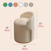 Round Swivel Vanity Chair with Back, Artificial Leather Upholstered Vanity Stool, Foot Stool for Living Room, Bedroom, Makeup Room, Beauty Salon, Nail Room (White) view 2