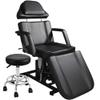 KIIUMI Fully Electric Facial Tattoo Bed for Client, Esthetician Lash Chair with Rolling Stool, Remote Control, Extended Headrest All Purpose Artist Massage Table Beauty Salon Spa Equipment, Black view 1