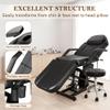 KIIUMI Fully Electric Facial Tattoo Bed for Client, Esthetician Lash Chair with Rolling Stool, Remote Control, Extended Headrest All Purpose Artist Massage Table Beauty Salon Spa Equipment, Black view 3