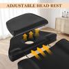 KIIUMI Fully Electric Facial Tattoo Bed for Client, Esthetician Lash Chair with Rolling Stool, Remote Control, Extended Headrest All Purpose Artist Massage Table Beauty Salon Spa Equipment, Black view 4