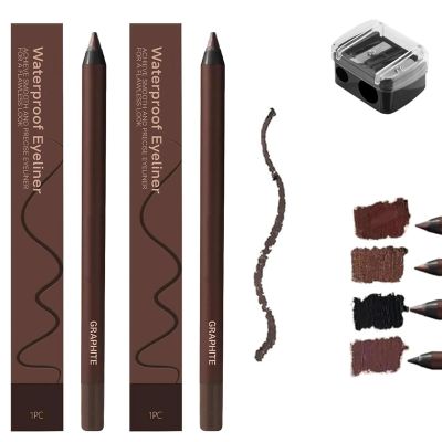 Chocolate and Plum Eyeliner Duo, Chocolates and Plums Waterproof Eyeliner, 24 Hr Waterproof Eyeliners Duo Sharpenable Eye Pencil (Graphite*2pcs)
