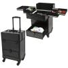 Fronimo Professional Makeup Trolley Rolling Nail Case Wheeled Manicure Storage Case 13.4 * 9.8 * 18.5inch for Storing Scissors Makeup Jewelry Tools Black view 1