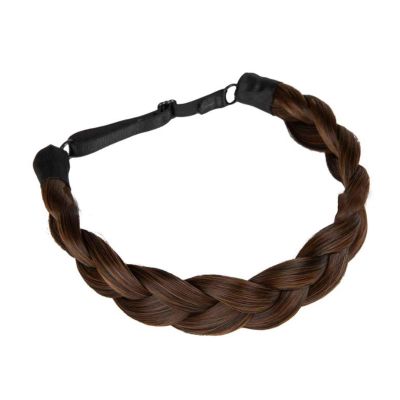 WUODHTW Women Braided Headband With Teeth Synthetic Hair Plaited Headband High Elasticity Braids Chunky Fishtail Braided Hair Band Hairpiece
