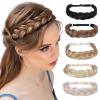 WUODHTW Women Braided Headband With Teeth Synthetic Hair Plaited Headband High Elasticity Braids Chunky Fishtail Braided Hair Band Hairpiece view 2