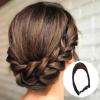 WUODHTW Women Braided Headband With Teeth Synthetic Hair Plaited Headband High Elasticity Braids Chunky Fishtail Braided Hair Band Hairpiece view 4