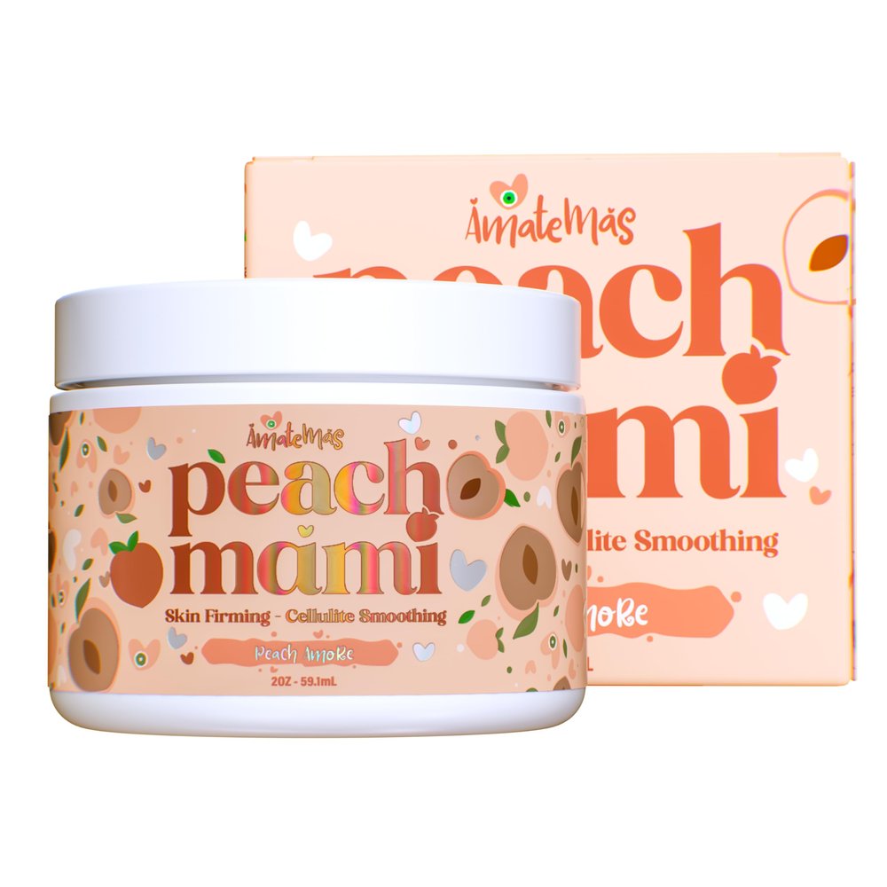 Amatemas Peach Mami Firming Body Cream - Hydrating Saggy Skin Tightening Cream and Anti Cellulite Lotion for Legs, Thighs, Hips, Arms, Belly, Bum - Lightweight, Quick-Absorbing Formula - 2 Ounces