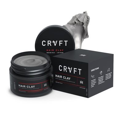 CRVFT 1oz Hair Clay  True Matte Finish - Medium Hold Styling Clay for Men  Natural Look - Texture & Volume, Reworkable Formula - 1oz oz Travel-Friendly Jar