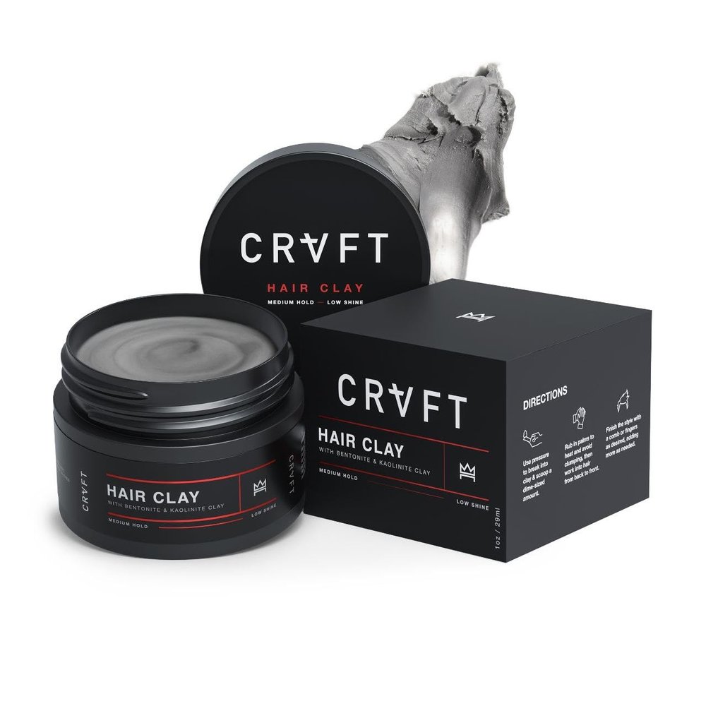 CRVFT 1oz Hair Clay  True Matte Finish - Medium Hold Styling Clay for Men  Natural Look - Texture & Volume, Reworkable Formula - 1oz oz Travel-Friendly Jar