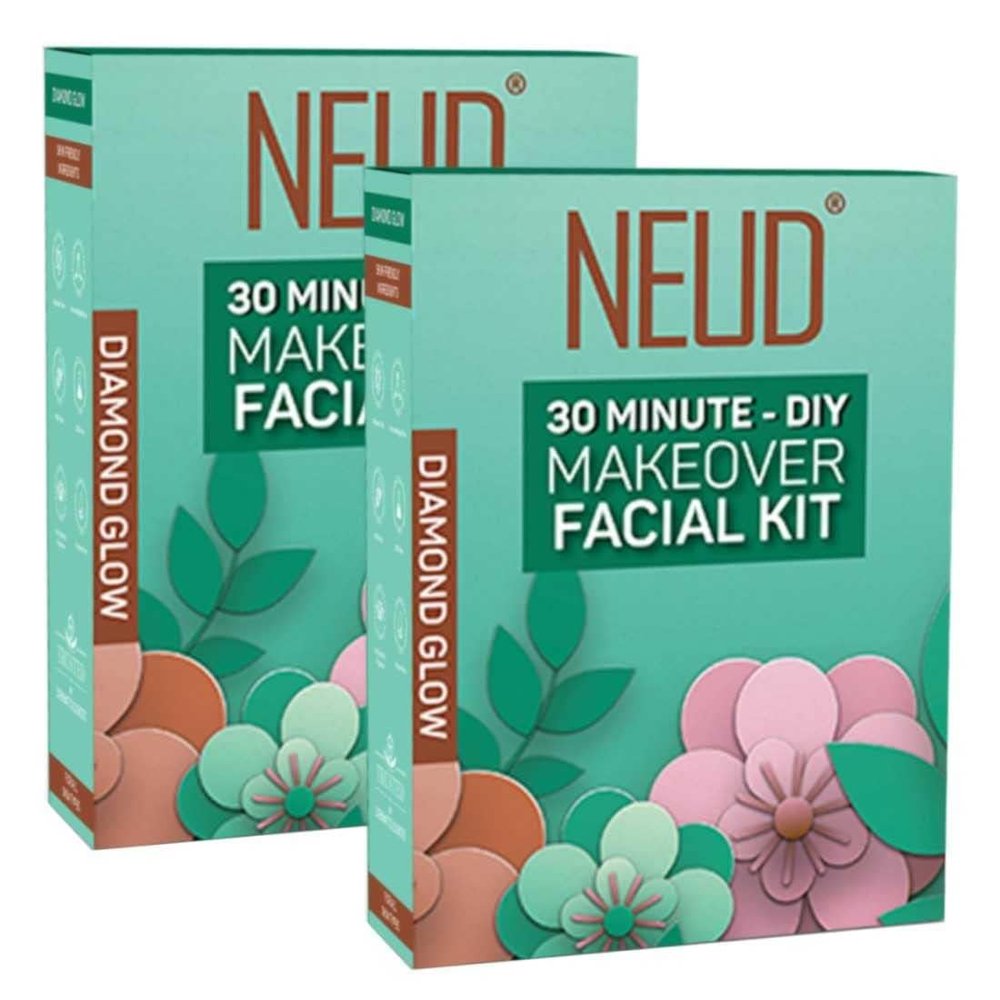 6-Step DIY Diamond Facial Kit for Women Glowing Skin, Tan Removal & Skin lightening, Salon-Like Glow at Home in 30 Minutes, Suitable for All Skin Types (60g Each) Pack of 2