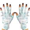 ManiGlovz -The Original Dermatologist Recommended UPF 50+ UV Protective Manicure and Sunblock Fingerless Gloves, Sun Protection, Driving and Gel Manicure Gloves in Blue Marble view 1