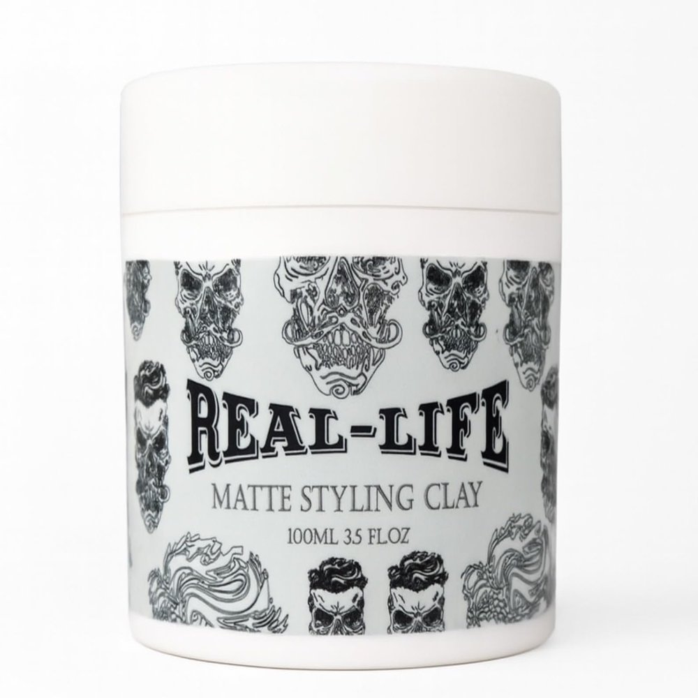 Real-Life Matte Styling Clay, Medium All-Day Hold & Matte Finish, Non-Greasy, Easy Washout, 3.5 oz