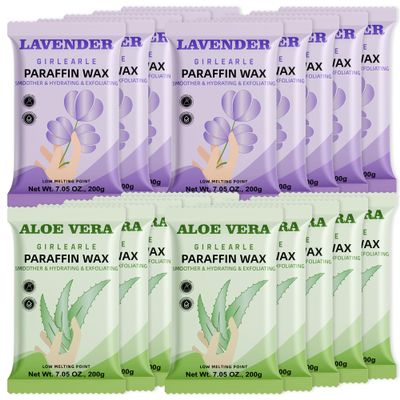 GIRLEARLE Paraffin Wax Refills 20 Packs Aloe & Lavender for Paraffin Wax Bath Machine - for Dry Cracked Skin on Hands, Feet, Elbows - Moisturizing Hydration to Relieve Stiff Muscles & Joints