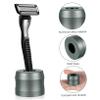 Beaupretty Safety Razor Stand Alloy Base Shaving Tools Holder for Men Bathroom Organizer Stable Anti-slip Razor Storage Rack Compact Space-saving Design for Clean Tidy Washroom view 3