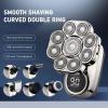 9D Floating Head Shaver for Men, 6-in-1 Detachable Razor, IPX7 Waterproof Wet & Dry, Intelligent LED Display, Rechargeable Cordless Electric Shaver, 1 Set Silver(1 Set Silver) view 2
