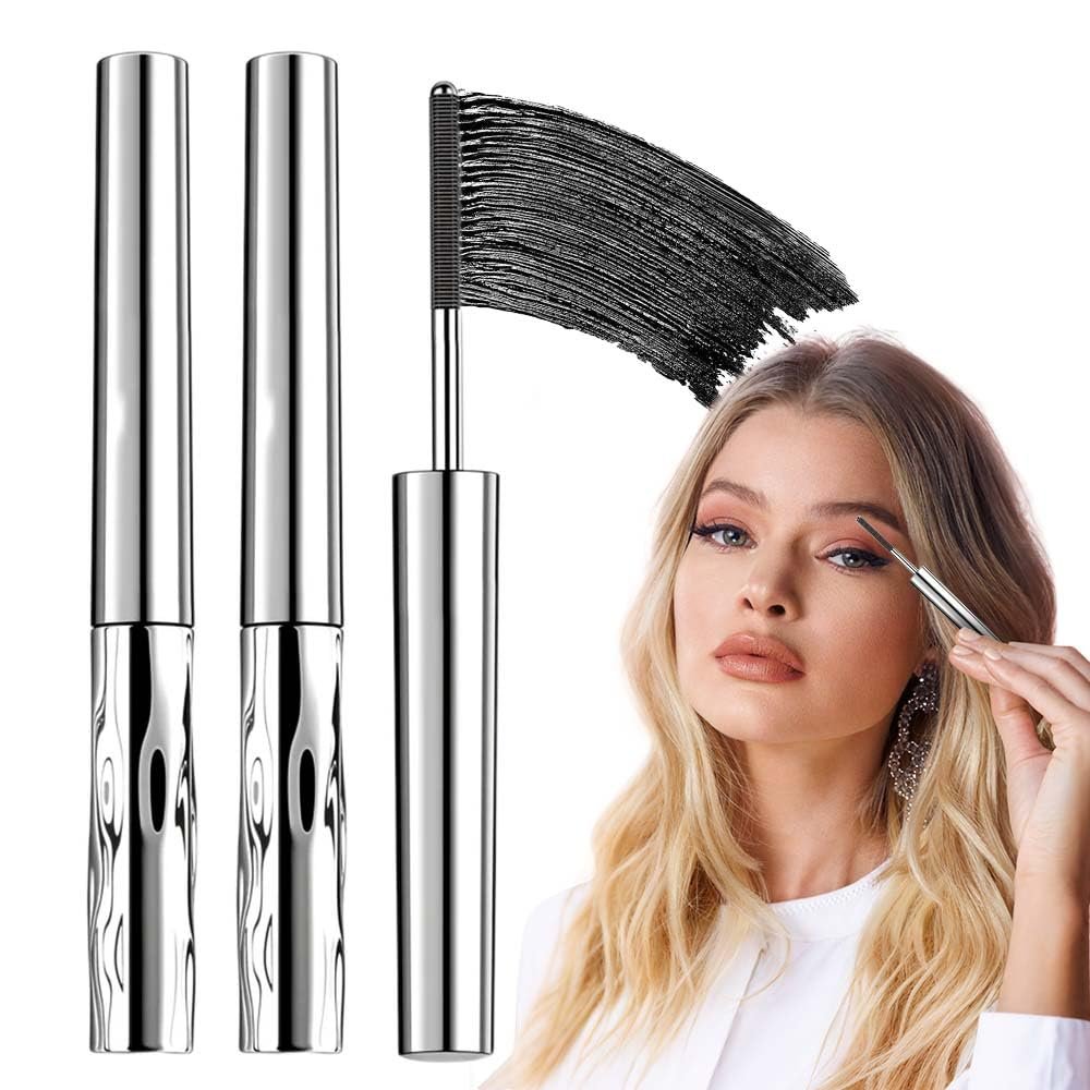 2026 New Iron Wand Mascara, 2026 Upgraded Metal Mascara Wand, Waterproof 3D Curling Metal Wands Mascaras, Buildable Length and Volumizing Smudge Proof No Flaking (Black* 2)