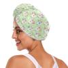 Gugusary Cute Sheep 2Pcs Coral Fleece Rapid Drying Hair Towels with Button Super Absorbent Lightweight Hair Wraps for Women and Soft Comfortable Head Towels view 1