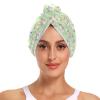 Gugusary Cute Sheep 2Pcs Coral Fleece Rapid Drying Hair Towels with Button Super Absorbent Lightweight Hair Wraps for Women and Soft Comfortable Head Towels view 3