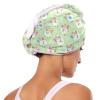 Gugusary Cute Sheep 2Pcs Coral Fleece Rapid Drying Hair Towels with Button Super Absorbent Lightweight Hair Wraps for Women and Soft Comfortable Head Towels view 4