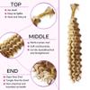 30 30 30 Inch P27613 Boho Human Hair Deep Wave Bulk Blonde Boho Braiding Hair Deep Curly 613 Boho Human Hair for Braiding Extensions view 2