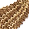 30 30 30 Inch P27613 Boho Human Hair Deep Wave Bulk Blonde Boho Braiding Hair Deep Curly 613 Boho Human Hair for Braiding Extensions view 3