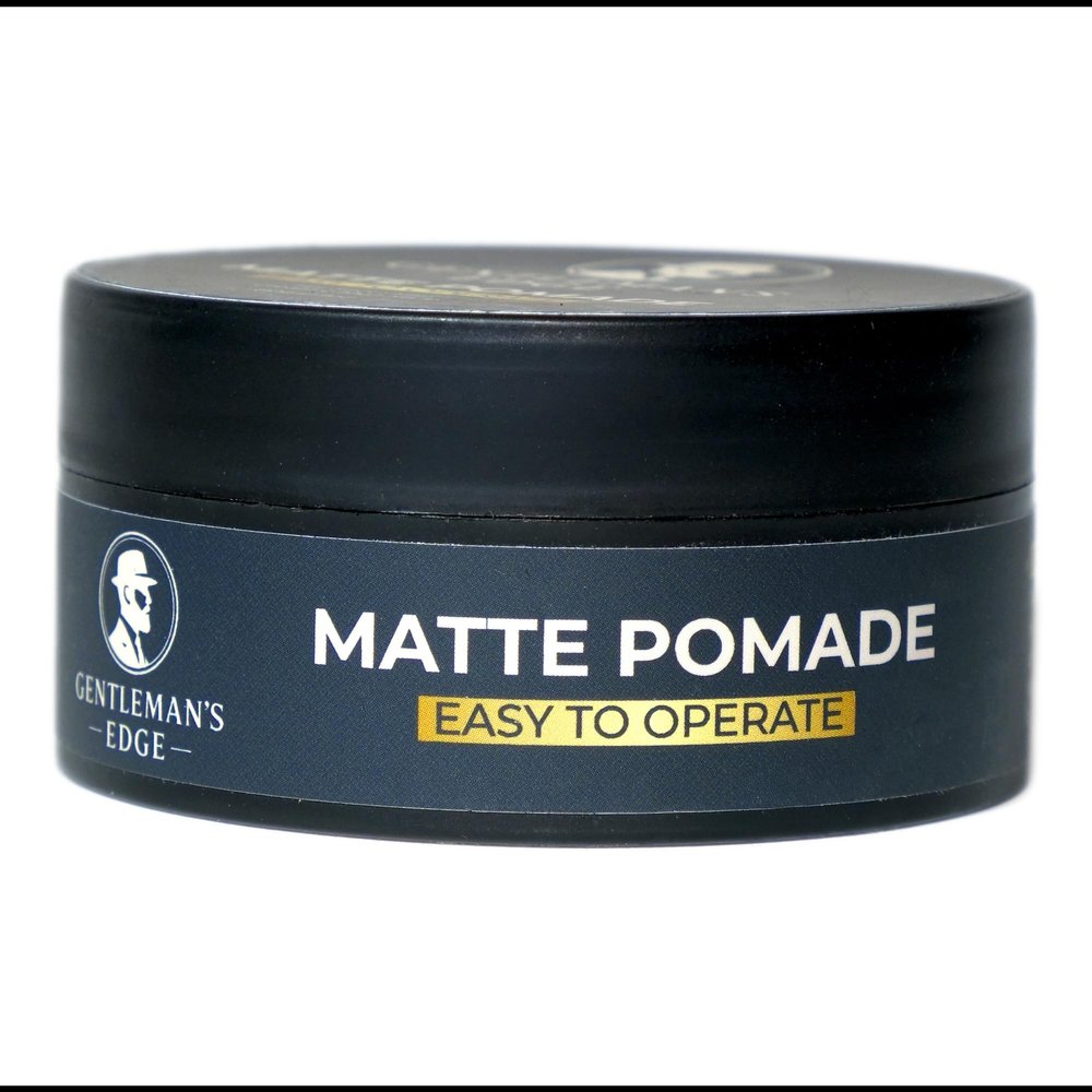 Gentleman's Edge Matte Pomade, Firm Hold with Natural Finish, Water-Based Formula, Non-Greasy, for Medium to Thick Hair