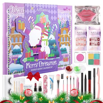 Makeup Advent Calendar 2025, 24 Days Christmas Countdown Beauty Make Up Advent Calendar for Teen Girls Women, Xmas Calendario De Adviento Cosmetics Vacation Surprise Makeup Gift Full Kit, Cruelty Free