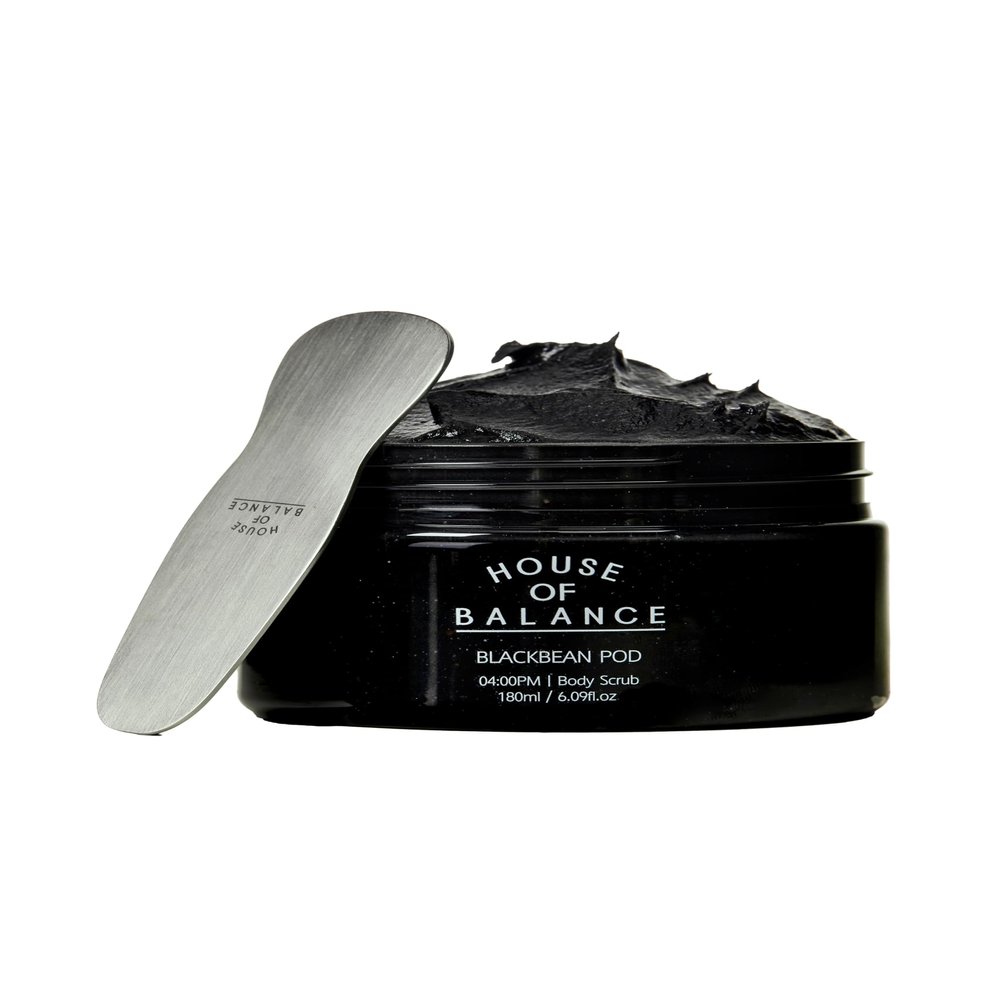 House of Balance 4PM Body Scrub, Black Bean Pod Exfoliator, 6.09 fl oz