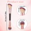 2PCS Face Brushes Double-Ended, Contour Brushes for Makeup, Round & Angled Design, All-in-One Makeup Tool 100% Vegan Synthetic Bristles, for Blush/Contour/Highlighter (Rose Gold, Brown) view 2