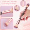 2PCS Face Brushes Double-Ended, Contour Brushes for Makeup, Round & Angled Design, All-in-One Makeup Tool 100% Vegan Synthetic Bristles, for Blush/Contour/Highlighter (Rose Gold, Brown) view 3