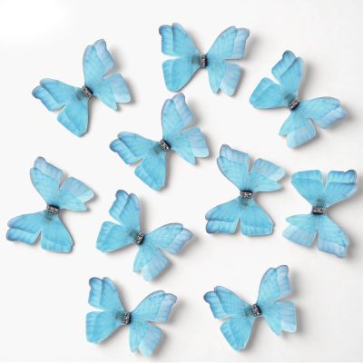 10 Pcs Blue Butterfly Hair Clips Butterfly Clips for Hair Gradient Glitter 90s Hairs Accessories Y2k Hairs Clip for Women Christmas Bachelorette Party Halloween Decor (Blue)