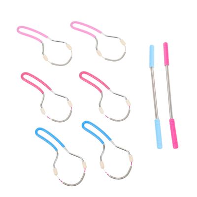 DEARMAMY 8pcs Spring Facial Hair Remover for Women Ergonomic Manual Epilator for Precise Chin Cheek Upper Lip Hair Removal for Travel and Home Use
