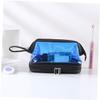 PRETYZOOM Double Travel Cosmetic Bag for Women Compact Zippered Toiletry Organizer with Separate Storage for Makeup and Toiletries Portable Gym and Shower Pouch in Blue view 4