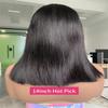 100% Raw Human Hair Wig Straight Natural Black Bob Lace Frontal Wig 250 Density Natural Hairline Look view 3
