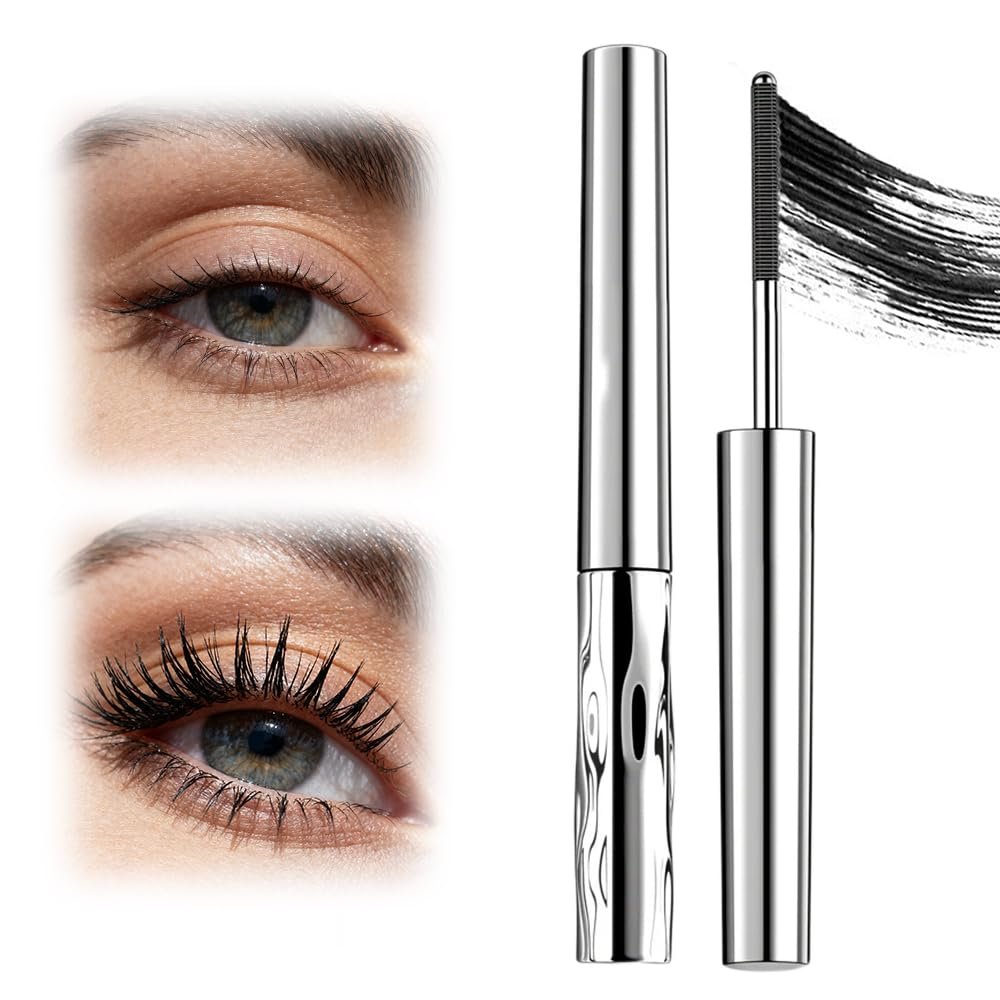 2026 New Iron Wand Mascara, 2026 Upgraded Metal Mascara Wand, Waterproof 3D Curling Metal Wands Mascaras, Buildable Length and Volumizing Smudge Proof No Flaking (Black)