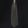 HYQFSAD Glamorous Crystal Tassel Headband Elegant Rhinestone Net Hairpiece for Women, Stage Catwalk Wedding Headwear(Gold) view 1