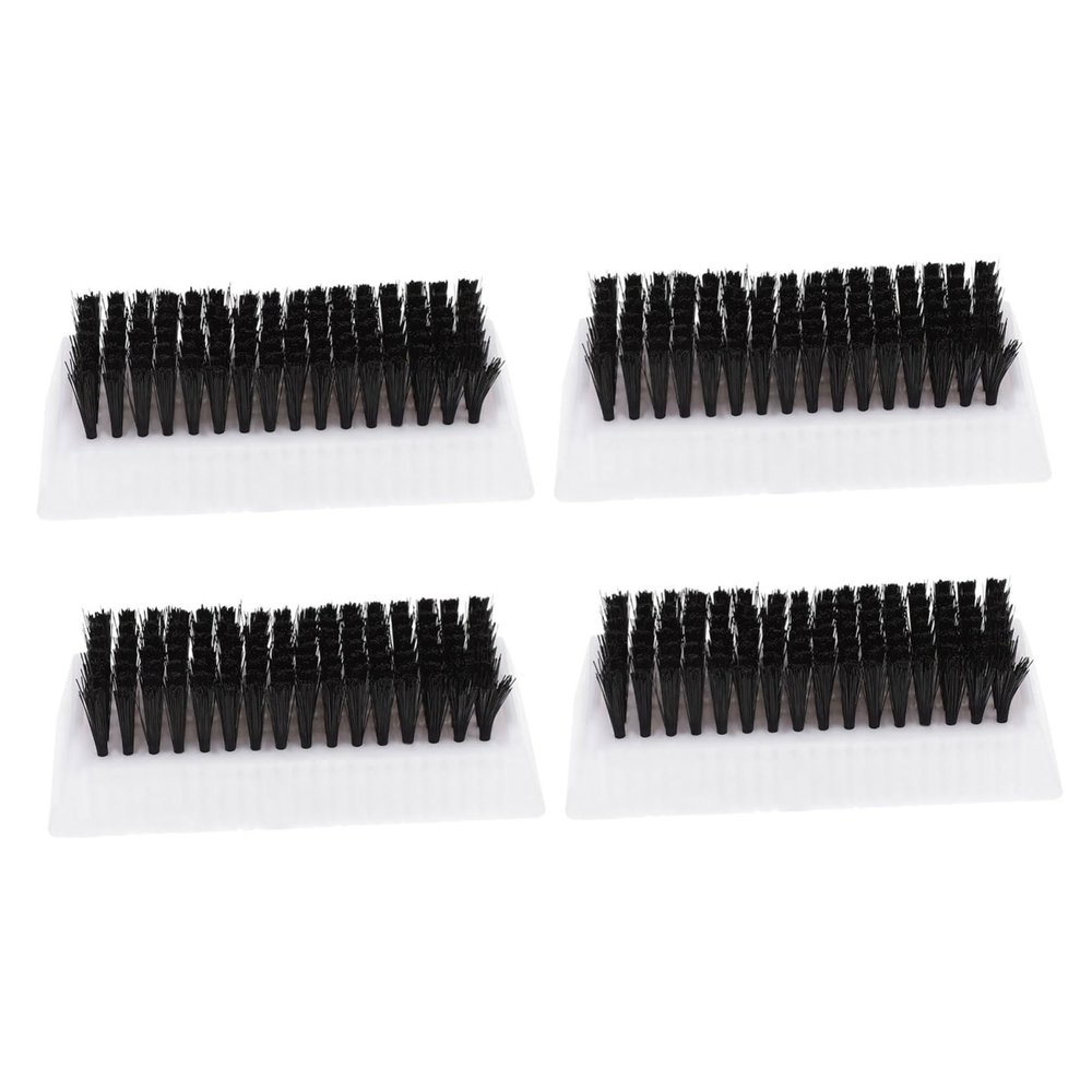 DEARMAMY 4pcs Double-sided Nail Cleaning Brushes with Handle Grip Soft and Coarse Bristles for Fingernail and Hand Scrubbing Non-slip Plastic Nail Scrubbers for Gentle Deep Cleaning and