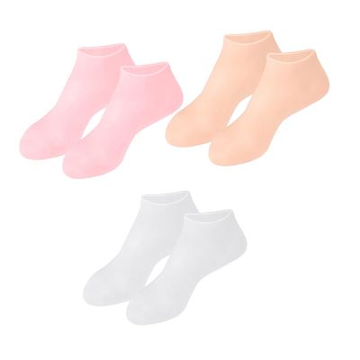 Alipis 3Pairs Moisturizing Socks for Cracked Heels Skin Care Foot Covers Elastic Breathable Boat Socks for Exfoliation and Hydration Universal Size Washable